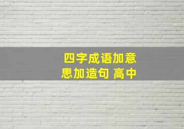 四字成语加意思加造句 高中